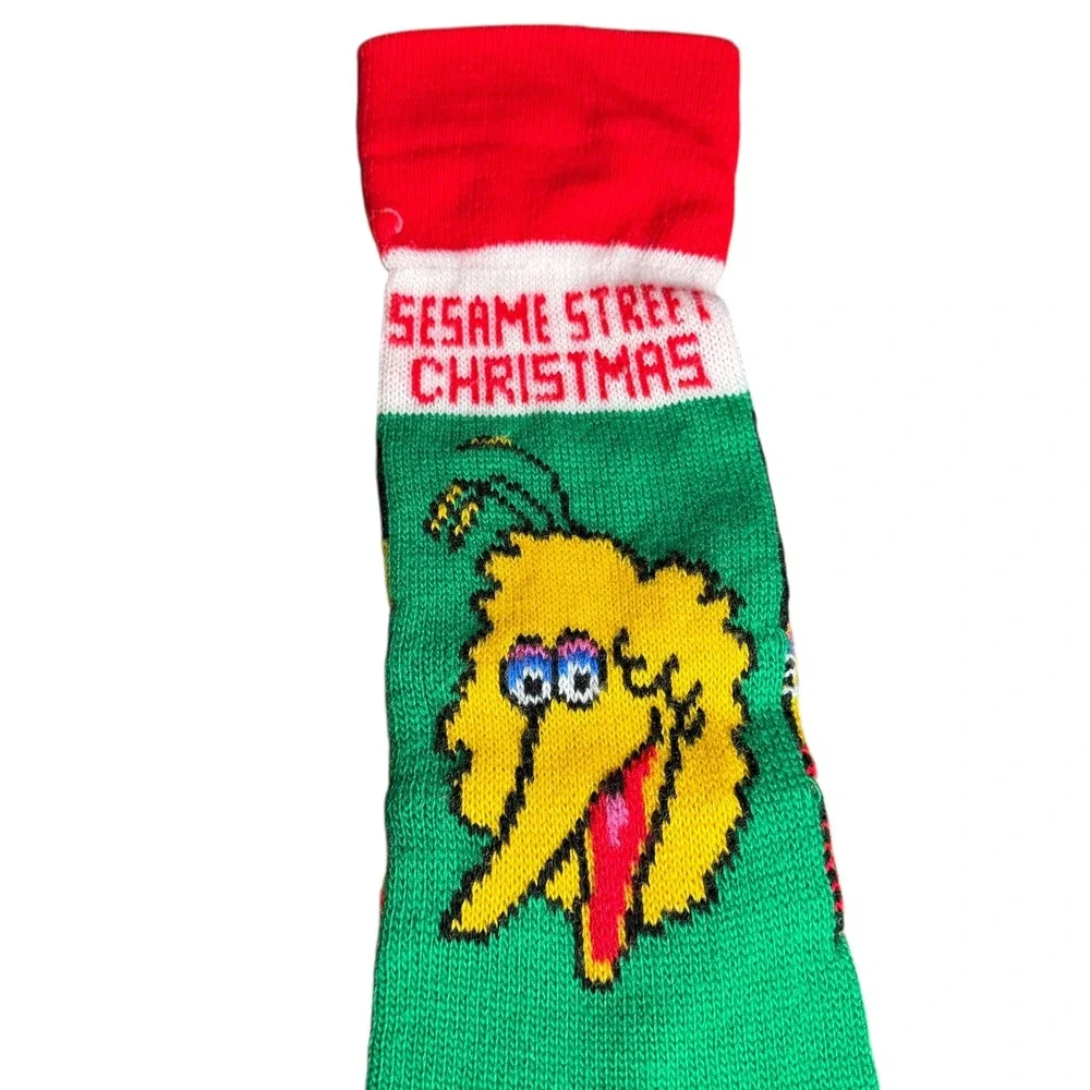 Vintage Sesame‎ Street Christmas Stocking Big Bird Knitted Holiday Decor